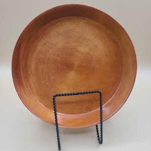 Vintage Handmade Solid Wood Bowl 8" Gloss Finish MCM Nut Dish